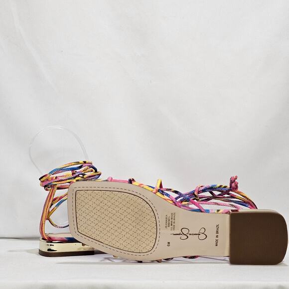 Jessica Simpson Women's Chasca Ankle Tie Lace Up Sandals Size 6 Multi NWT - Picture 7 of 8